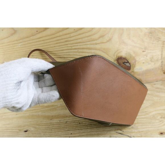 Michael Kors Handbag Kempton Green Brown Tote Shoulder Bag - Picture 4 of 9